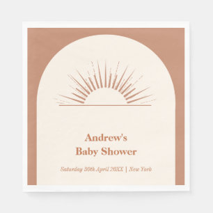 Serviette En Papier Baby shower de soleil minimaliste Boho Arch