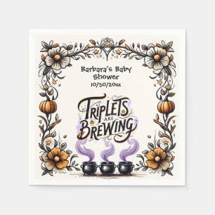 Serviette En Papier Baby shower De Sorcière D'Halloween - Les Triplets
