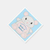 Serviette En Papier Baby shower de souris bleu (Coin)