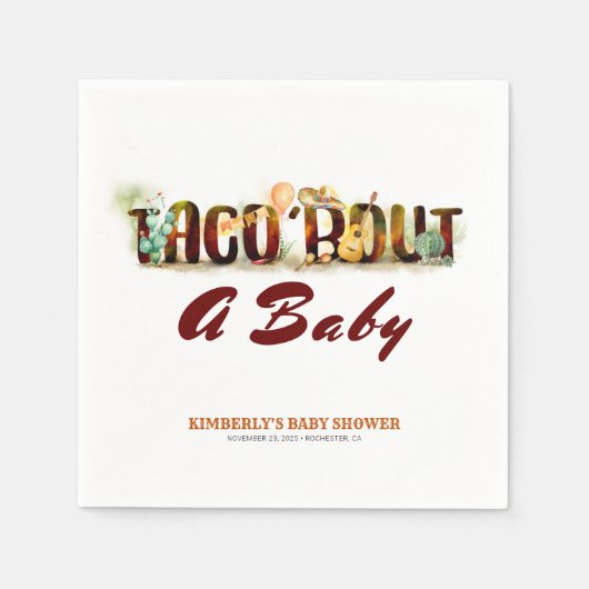 Serviette En Papier Baby shower de style mexicain (Devant)