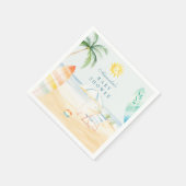 Serviette En Papier Baby shower de Surf de plage de bord bébé (Coin)