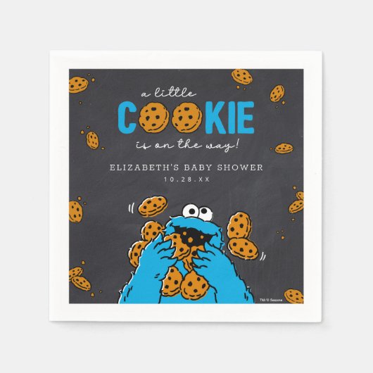 Serviette En Papier Baby shower de tableau noir Monster Cookies (Devant)