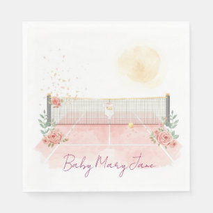 Serviette En Papier Baby shower de tennis pour bébé fille thème rose