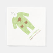 Serviette En Papier Baby shower de tenue pour bébé vert (Devant)