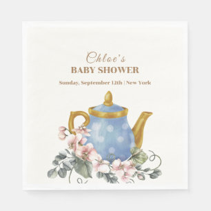 Serviette En Papier Baby shower de thé Fleur sauvage vintage