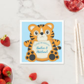 Serviette En Papier Baby shower de tigre bleu (En situation)