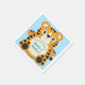 Serviette En Papier Baby shower de tigre bleu (Coin)