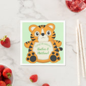 Serviette En Papier Baby shower de tigre vert (En situation)