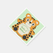 Serviette En Papier Baby shower de tigre vert (Coin)