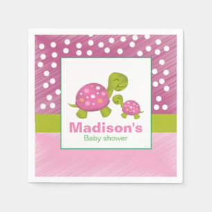 Serviette En Papier Baby shower de tortue rose Napkin