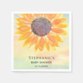 Serviette En Papier Baby shower de tournesol aquarelle (Devant)