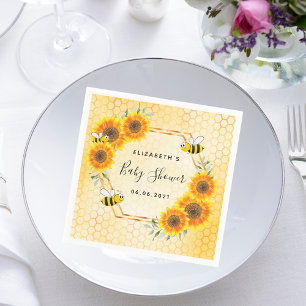 Serviette En Papier Baby shower de tournesol de nid d'abeille