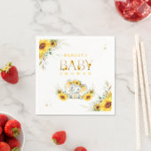 Serviette En Papier Baby shower de tournesol éléphant Neutre selon le  (En situation)