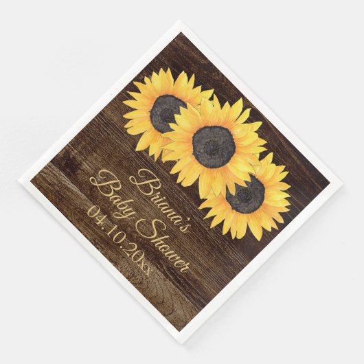 Serviette En Papier Baby shower de tournesols dîner Napkin (Coin)