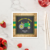 Serviette En Papier Baby shower de tracteur rustique vert et jaune (En situation)