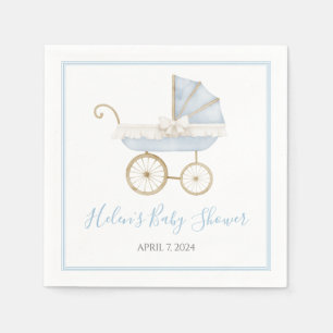Serviette En Papier Baby shower de transport de garçon bleu sud Preppy