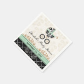 Serviette En Papier Baby shower de transport Mint Gold Damask (Coin)