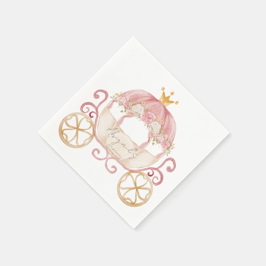 Serviette En Papier Baby shower de transport Princess Blush (Coin)