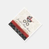 Serviette En Papier Baby shower de transport Red Damask (Coin)