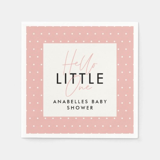 Serviette En Papier Baby shower de typographie moderne bonjour petit u (Devant)