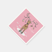 Serviette En Papier Baby shower de vacances Fille Noël rose Napkin (Coin)