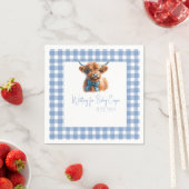 Serviette En Papier Baby shower de vache Blue Highland (En situation)