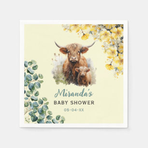 Serviette En Papier Baby Shower de Vache des Highlands