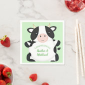 Serviette En Papier Baby shower de vache vert (En situation)