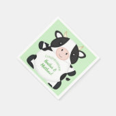 Serviette En Papier Baby shower de vache vert (Coin)