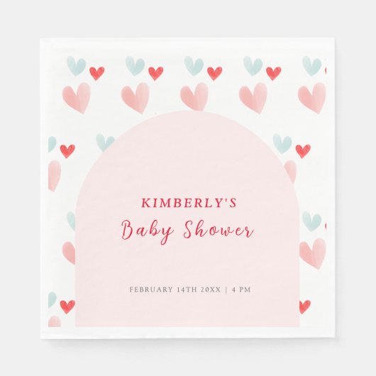Serviette En Papier Baby shower de Valentines de l'Arc Pastel Sweethea (Devant)