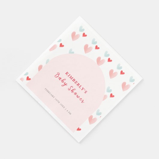Serviette En Papier Baby shower de Valentines de l'Arc Pastel Sweethea (Coin)