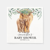 Serviette En Papier Baby shower de veau de vache de Highland Eucalyptu (Devant)
