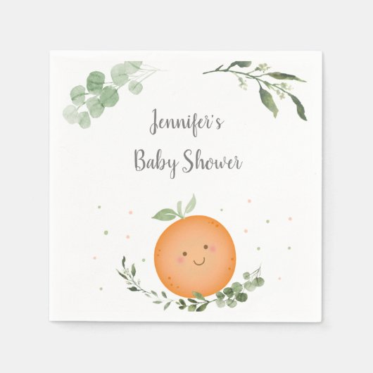 Serviette En Papier Baby shower de verdure de Little Cutie (Devant)