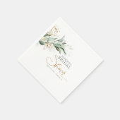 Serviette En Papier Baby Shower de verdure d'eucalyptus doré (Coin)