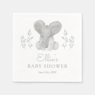Serviette En Papier Baby shower de verdure éléphant