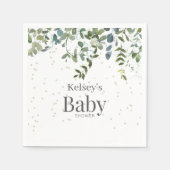 Serviette En Papier Baby shower de verdure simple Eucalyptus serviette (Devant)