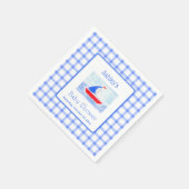 Serviette En Papier Baby shower de vérification bleu bateau à voile Wa (Coin)