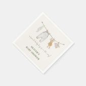 Serviette En Papier Baby shower de vêtements pour garçon Boho vert mig (Coin)
