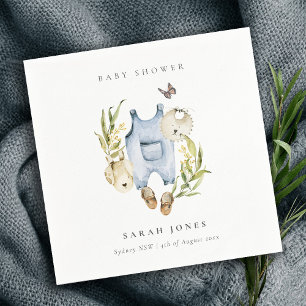 Serviette En Papier Baby shower de Vêtements pour garçon en feuillage