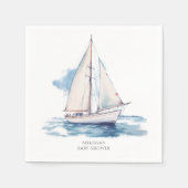 Serviette En Papier Baby shower de voilier (Devant)