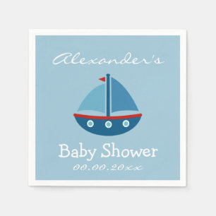 Serviette En Papier Baby shower de voilier nautique personnalisé servi