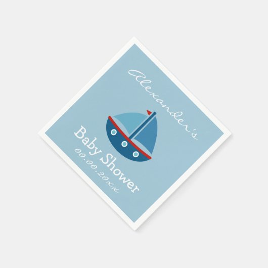 Serviette En Papier Baby shower de voilier nautique personnalisé servi (Coin)