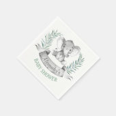 Serviette En Papier Baby shower d'éléphant aquarelle (Coin)