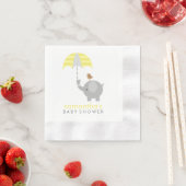Serviette En Papier Baby shower d'éléphant gris et jaune (En situation)