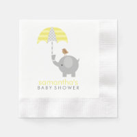 Baby shower d'éléphant gris et jaune