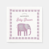 Serviette En Papier Baby shower d'éléphant rose (Devant)