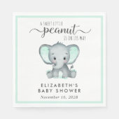 Serviette En Papier Baby shower d'éléphant vert à la menthe (Devant)