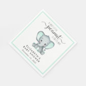 Serviette En Papier Baby shower d'éléphant vert à la menthe (Coin)