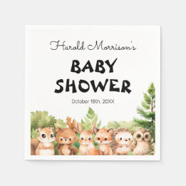 Serviette En Papier Baby shower des amis de Woodland