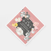 Serviette En Papier Baby shower des animaux de ferme (Coin)
